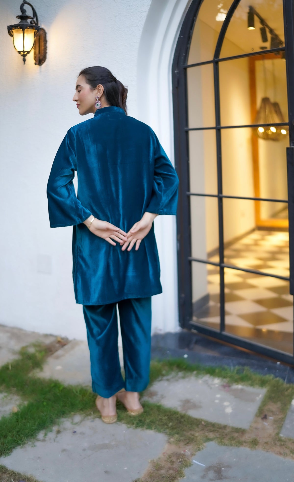 Teal Velvet Co-ord Set