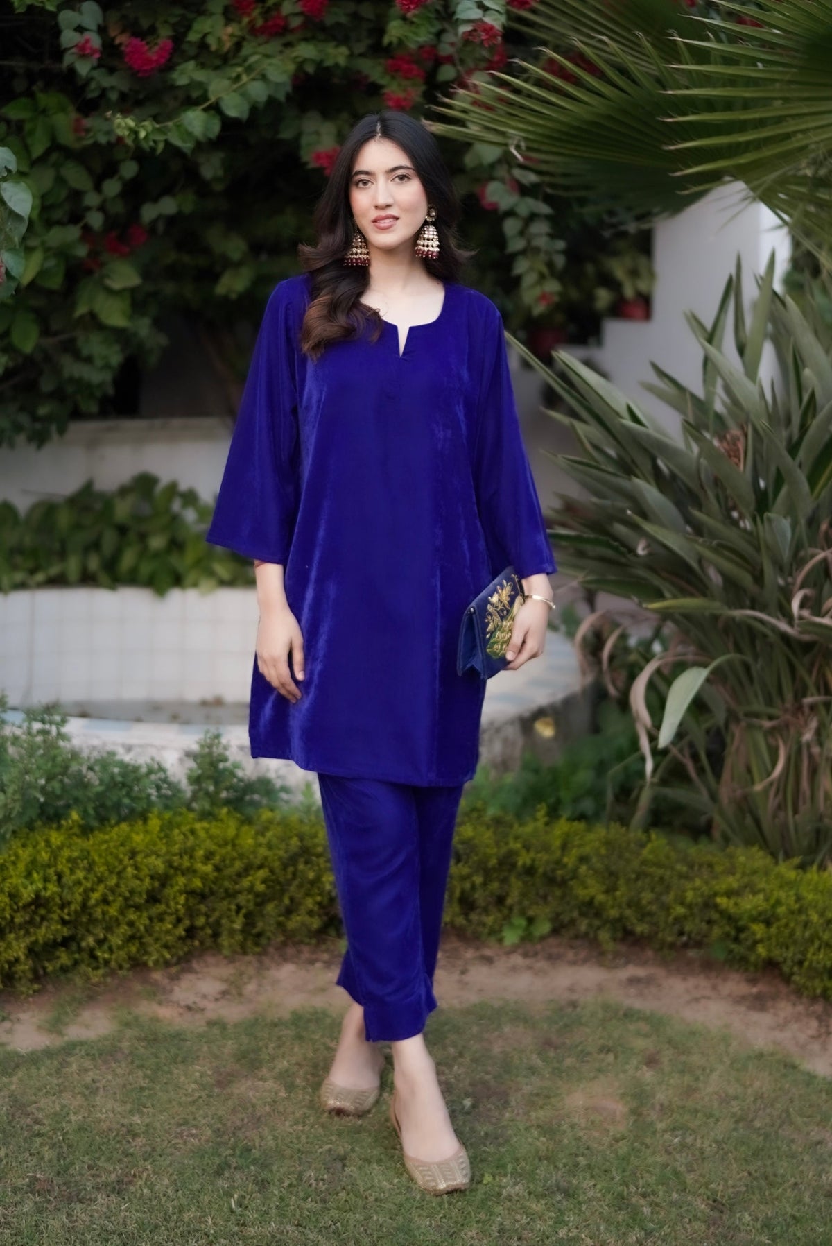 Royal Blue Velvet Co-ord Set