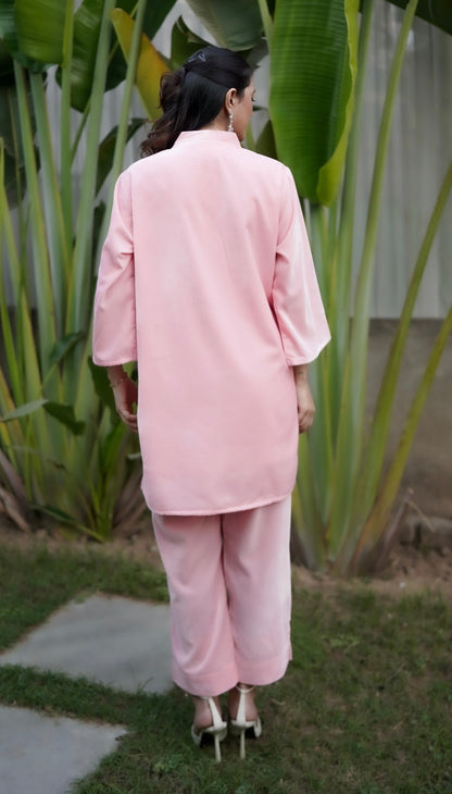 Light Pink Velvet Co-ord Set
