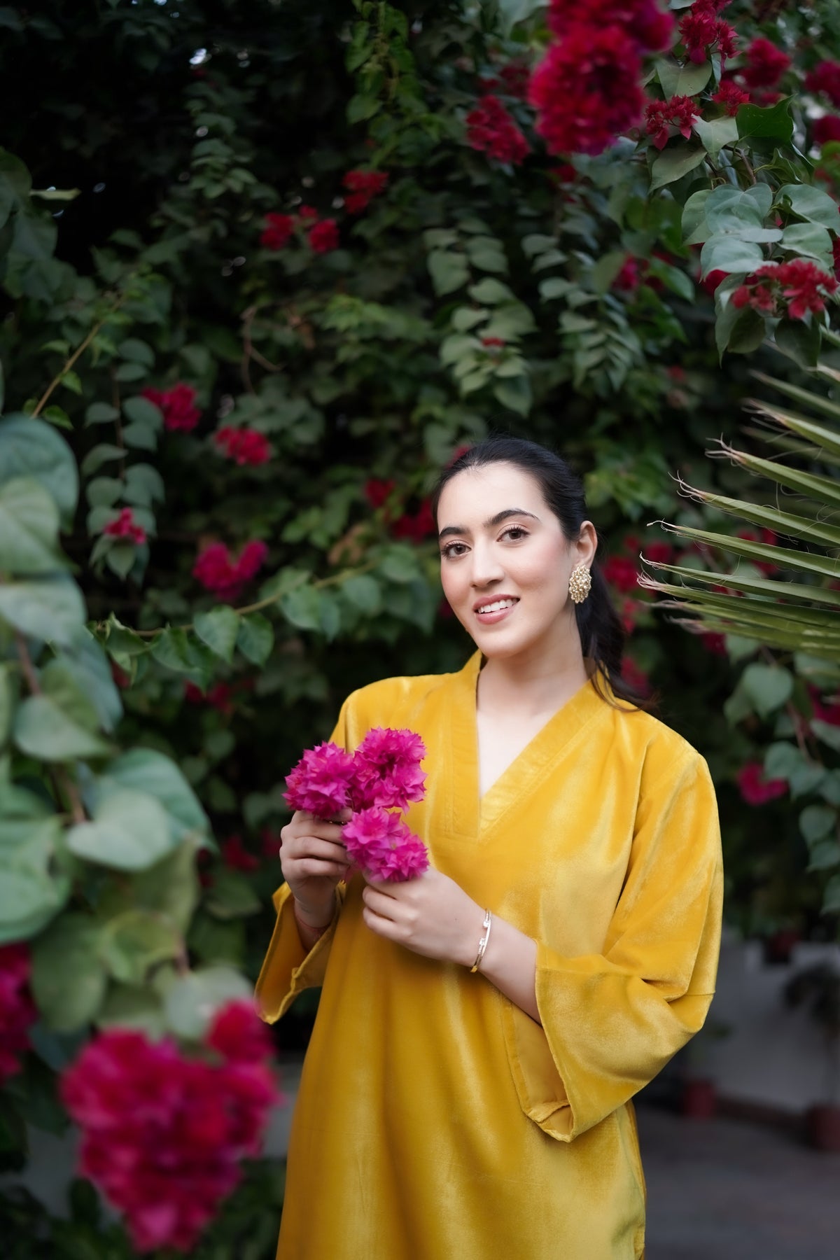 Yellow Velvet Co-ord Set
